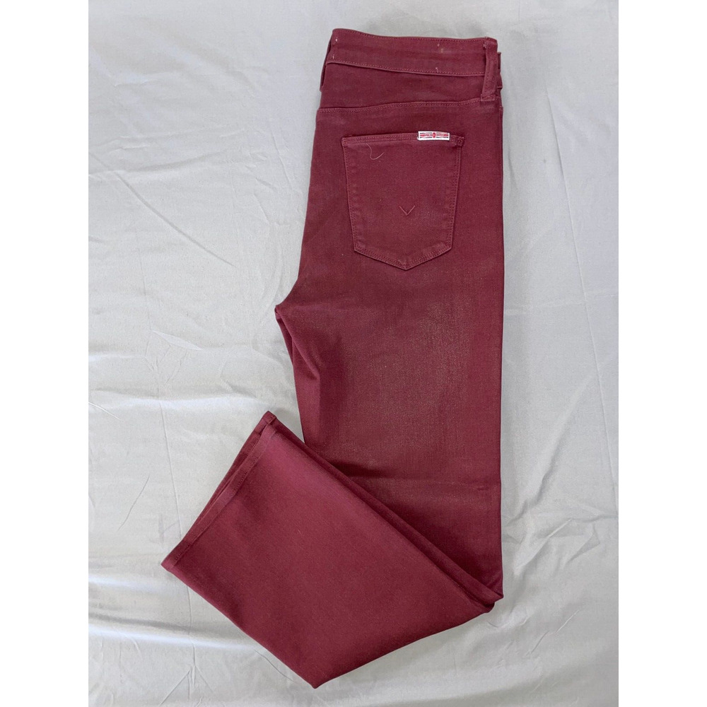 Hudson Blair High Rise Bootcut Crop Coated Jeans. Burgundy, Women's Size 30. EUC